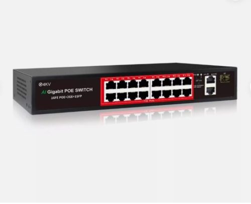 16-Port PoE Switch with 2 SFP Uplink Ports