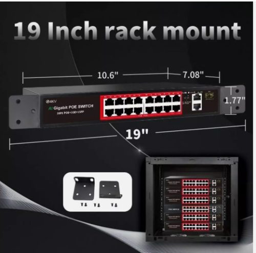 16-Port PoE Switch with 2 SFP Uplink Ports - Image 4
